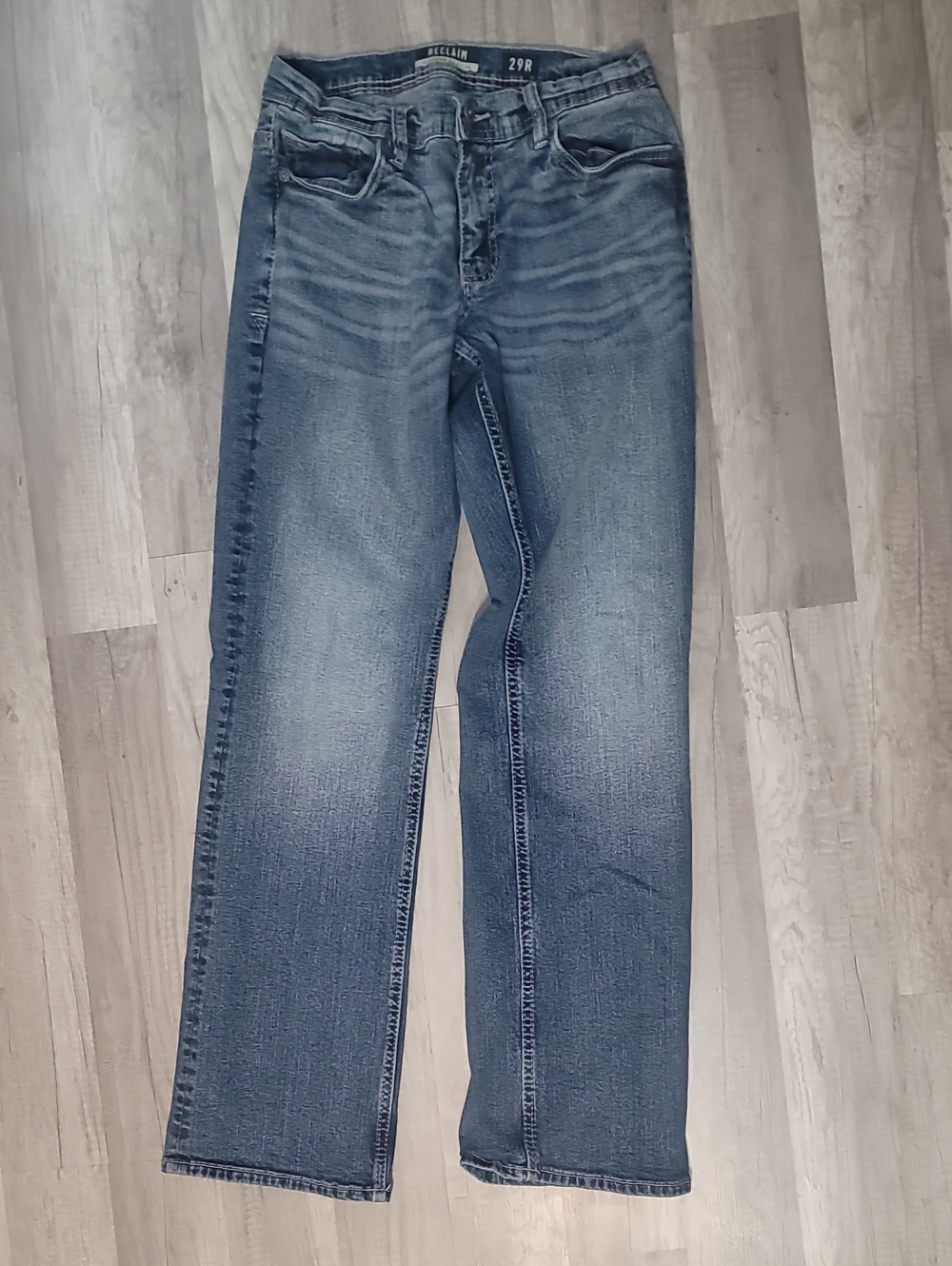 Reclaim Men's Faded Blue Straight Jeans 29 Regular